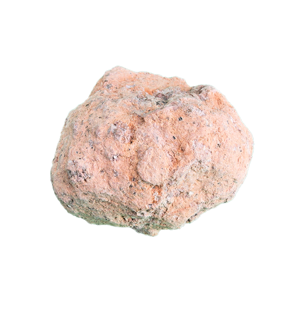 An unopened crystalline geode, that has a faint redish color on exterior.