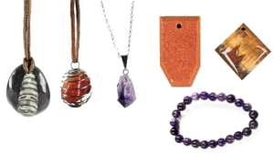 Category jewelry showing pendants and cabachons, and a stone bracelet.