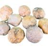 A pile of 9 large Moroccan Geodes unopened, with tan, to grey and spots of black on their exterior.