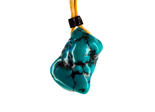 A closeup of a turquoise chunk.