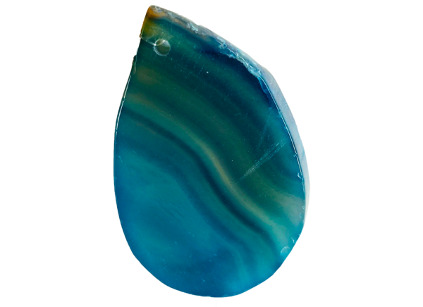 A blueish/green agate slice.
