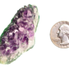 Amethyst cluster 'A' with a quarter for comparison.