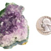 Amethyst cluster 'C' with a quarter for comparison.