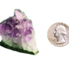 Amethyst cluster 'F' with a quarter for comparison.