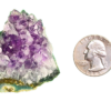 Amethyst cluster 'H' with a quarter for comparison.