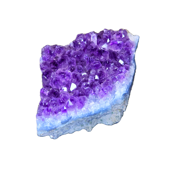 Am-i An a-grade amethyst cluster with deep purple hues.