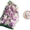 Amethyst cluster 'K' with a quarter for comparison.