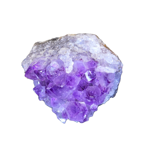 Am-m An a-grade amethyst cluster with deep purple hues.