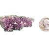 Amethyst cluster 'N' with a quarter for comparison.