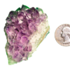 Amethyst cluster 'P' with a quarter for comparison.