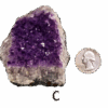 Amethyst cluster 'C' with a quarter for comparison.