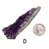 Amethyst cluster 'D' with a quarter for comparison.