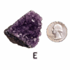 Amethyst cluster 'E' with a quarter for comparison.