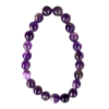 An Amethyst bead bracelet with deep purple to violet hues.