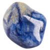 Large tumbled blue quartz stone in soft shades of sky blue with subtle marbling.