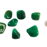 Alt text: Large tumbled Green Aventurine stones with smooth, polished surfaces and natural green hues, displayed on a neutral background.