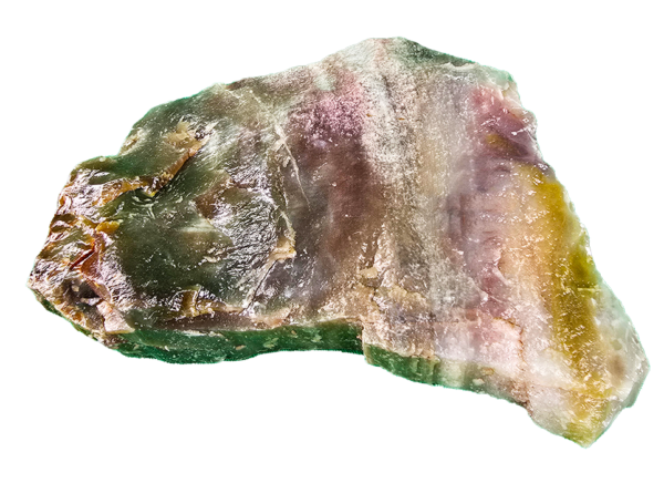 A lacquer-polished chunk of Arizona petrified wood with varying colors.