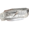 Closeup of a clear quartz crystal.