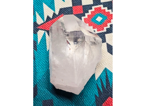 Closeup of a large clear quartz point.