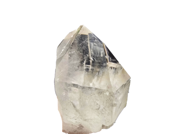 Closeup of a large clear quartz point.