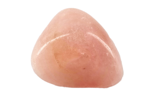 A stunning tumbled large rose quartz specimen reflecting light showing the quality of the stone.