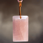 Rose Quartz Faceted Copper Wire Wrapped Pendants