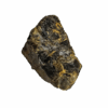 A closeup of a chunk of golden brown Indonesian Amber.