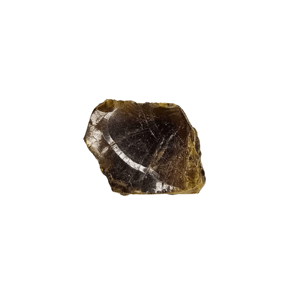 A closeup of a chunk of golden brown Indonesian Amber.
